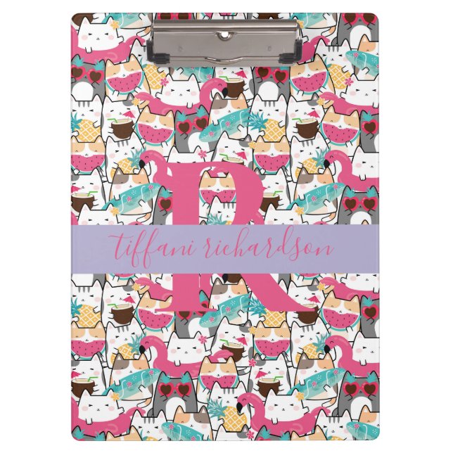 Carpeta De Pinza Kawaii Summer Cute Kitty Gats (Anverso)