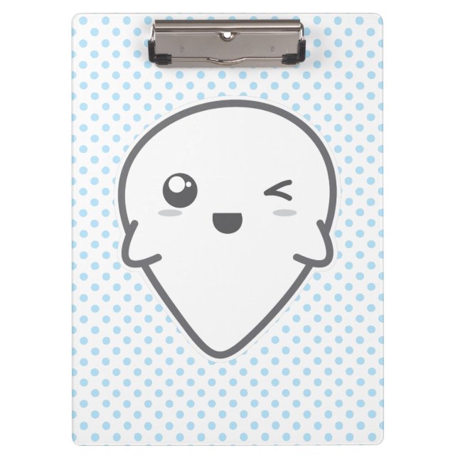 Carpeta De Pinza Kawaii Winking Ghost Clip Board (Anverso)