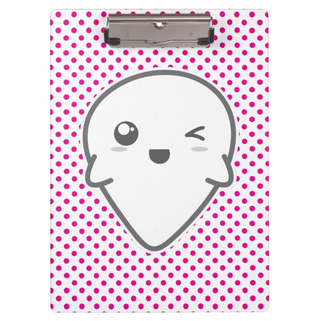 Carpeta De Pinza Kawaii Winking Ghost Clip Board (Anverso)