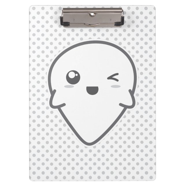 Carpeta De Pinza Kawaii Winking Ghost Clip Board (Anverso)