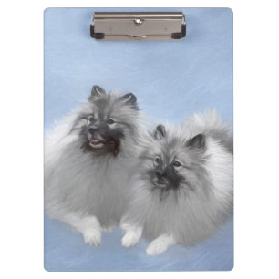 Carpeta De Pinza Keeshond Pair de Kees pintura animal original