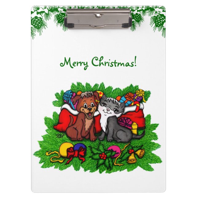 Carpeta De Pinza Kitty and Puppy , Happy XMas (Anverso)
