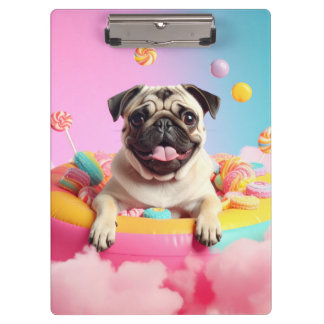 Carpeta De Pinza Klemmbrett – Süßer glücklicher Mops 