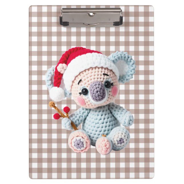 Carpeta De Pinza Koala Christmas clip art, faux yarn koala,  (Anverso)