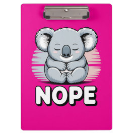 Carpeta De Pinza Koala Durmiendo Adorable "No" Divertido Cartoon