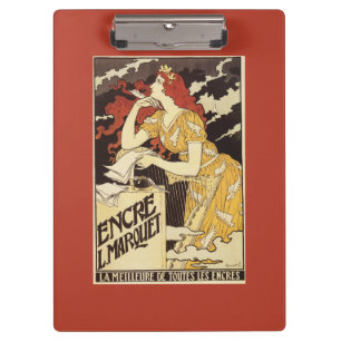 Carpeta De Pinza L. Marquet Ink Rojo-Dirigió la mujer y la arpa