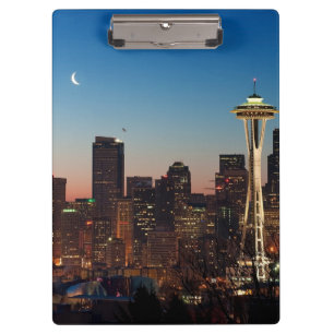 Carpeta De Pinza La bandera americana vuela entre la luna de