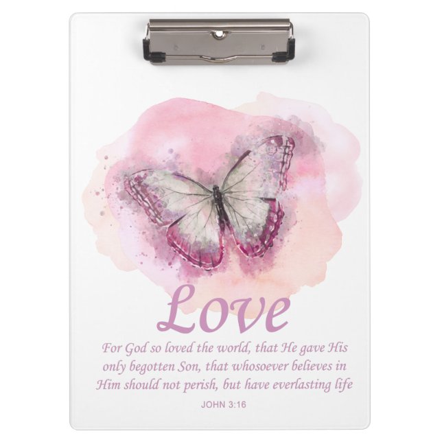 Carpeta De Pinza La Biblia Cristiana Femenina Verse Butterfly:Amor (Anverso)