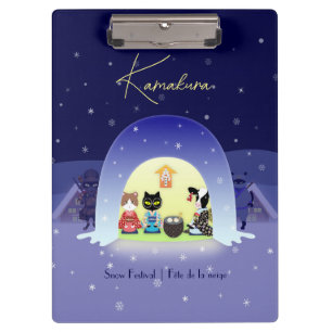 Carpeta De Pinza La celebración de nieve de Edo-Neko