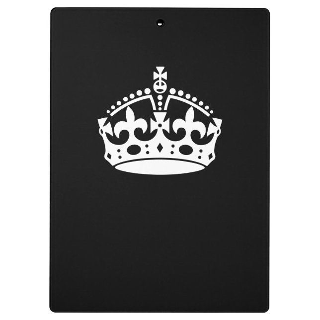 Carpeta De Pinza La corona blanca mantiene la calma en negro (Reverso)