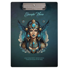 Carpeta De Pinza La diosa egipcia Isis en colores azules