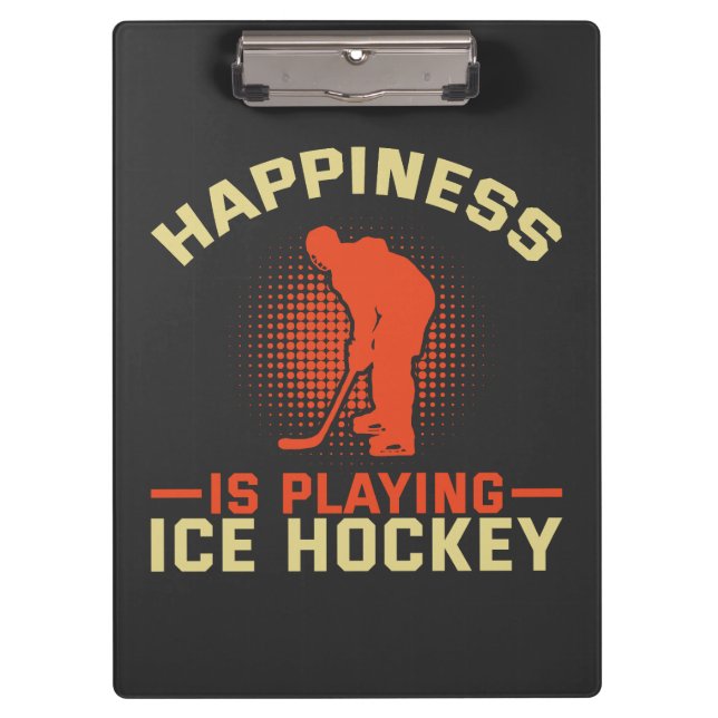 Carpeta De Pinza La felicidad es jugar al hockey sobre hielo (Anverso)