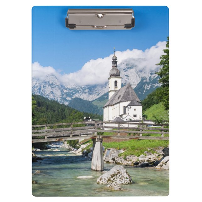 Carpeta De Pinza La iglesia parroquial de Ramsau en Baviera, Aleman (Anverso)