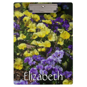 Carpeta De Pinza La ladera de los Pansies morado y amarillo