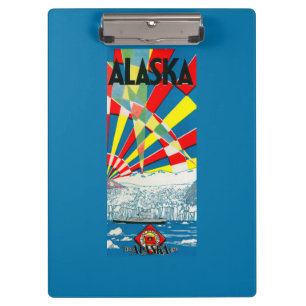 Carpeta De Pinza La línea poster de Alaska del buque de vapor