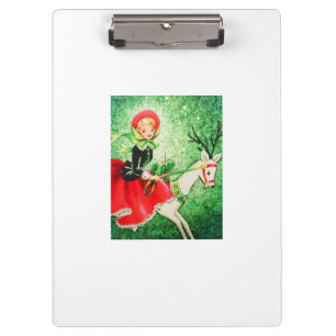 Carpeta De Pinza La mayoría del navidad hermoso ciervos y chica del