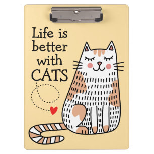 Carpeta De Pinza La Vida Es Mejor Con Gatos Doodle
