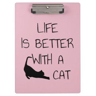 Carpeta De Pinza La Vida Es Mejor Con Un Gato - Amantes Del Gato