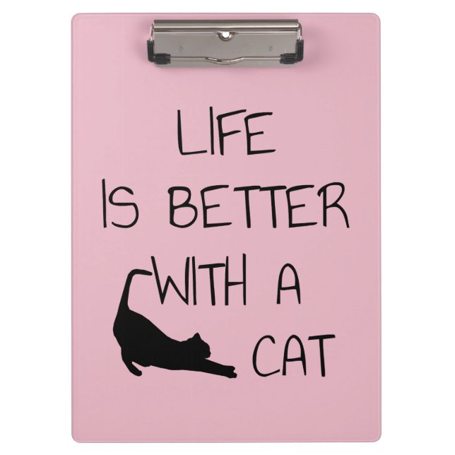 Carpeta De Pinza La Vida Es Mejor Con Un Gato - Amantes Del Gato (Anverso)