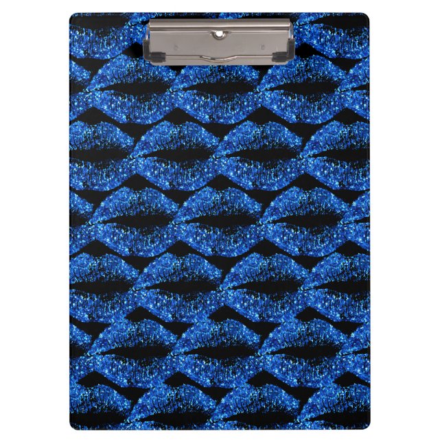 Carpeta De Pinza Labios Purpurinas azules #3 (Anverso)