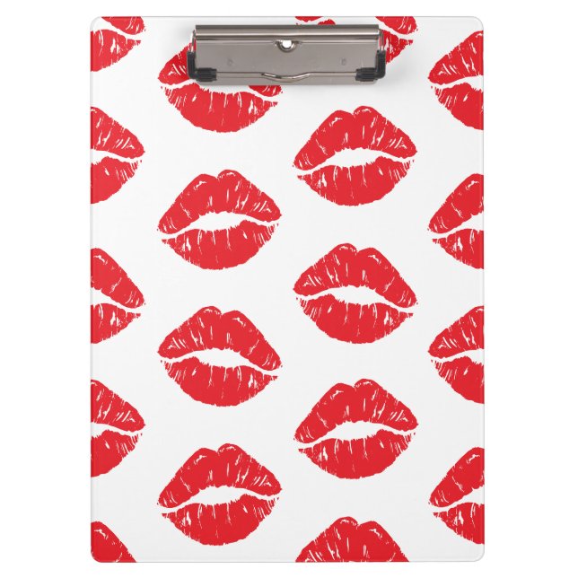 Carpeta De Pinza Labios Rojos, Labios Rojos, Beso, Patrón De Labios (Anverso)
