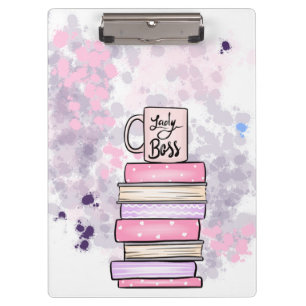 Carpeta De Pinza Lady Boss Books y Mug Planner