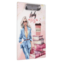 Carpeta De Pinza Lady Boss empresaria rosa