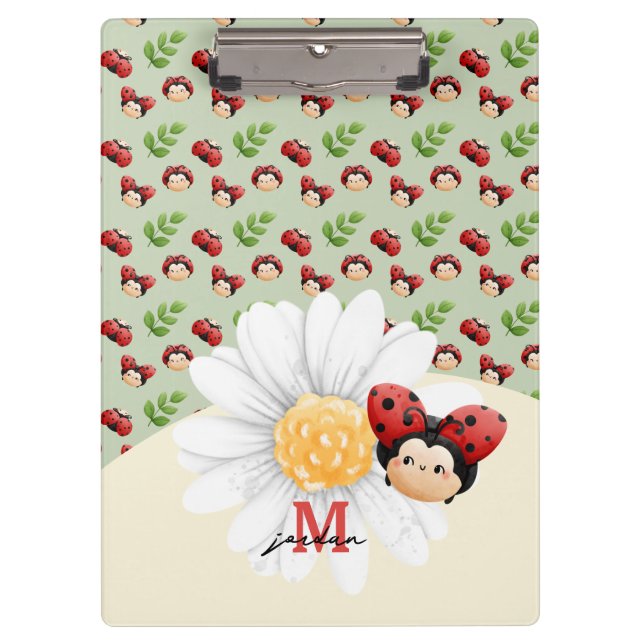 Carpeta De Pinza Lady Bug Cute Pattern Niños Personalizado (Anverso)