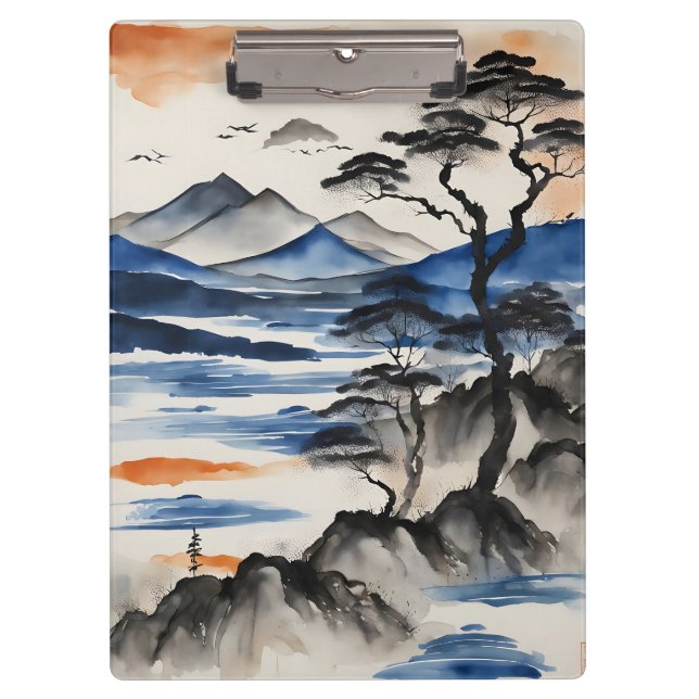 Carpeta De Pinza Lago de montaña y Sunrise (Anverso)