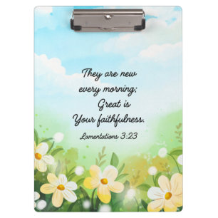 Carpeta De Pinza Lamentaciones 3:23 Cristianos de Primavera Amarill