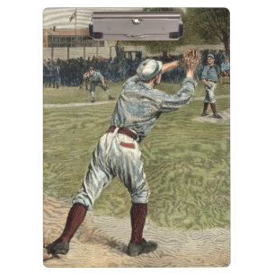 Carpeta De Pinza Lanzan jugador de béisbol en segunda base