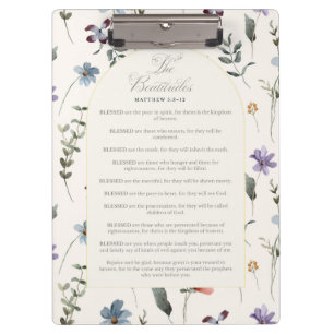 Carpeta De Pinza Las Bienaventuranzas Mateo 5:3–12 Escritura Floral