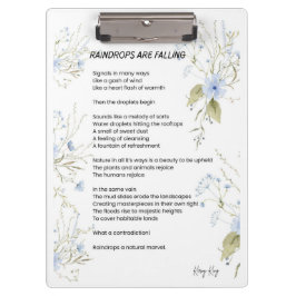 Carpeta De Pinza Las gotas de lluvia caen poesía