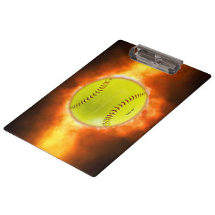 Carpeta De Pinza Las llamas de pelota blanda amarilla de SlipperyJo