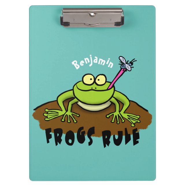 Carpeta De Pinza Las ranas gobiernan personalizado de rana verde di (Anverso)