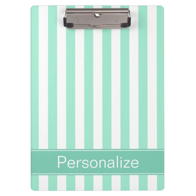 Carpeta De Pinza Las rayas de Aqua Frescas Personalizadas (Anverso)