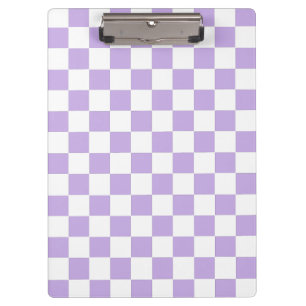 Carpeta De Pinza Lavanda a cuadros y blanco
