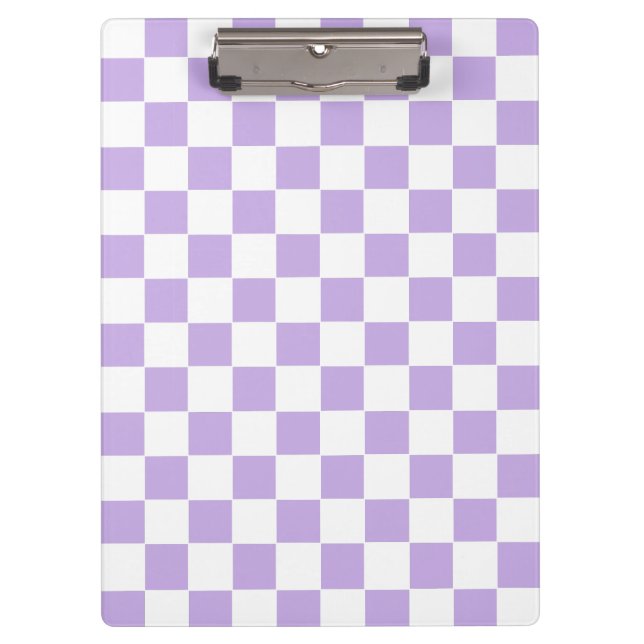 Carpeta De Pinza Lavanda a cuadros y blanco (Anverso)