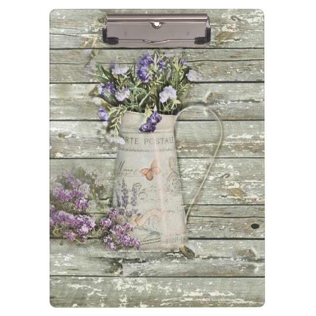 Carpeta De Pinza lavanda de madera blanqueada del verano del (Anverso)
