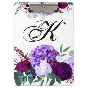 Carpeta De Pinza Lavanda personalizada de la placa de clip Hibiscus