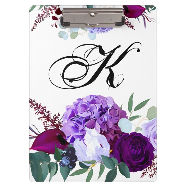 Carpeta De Pinza Lavanda personalizada de la placa de clip Hibiscus (Anverso)