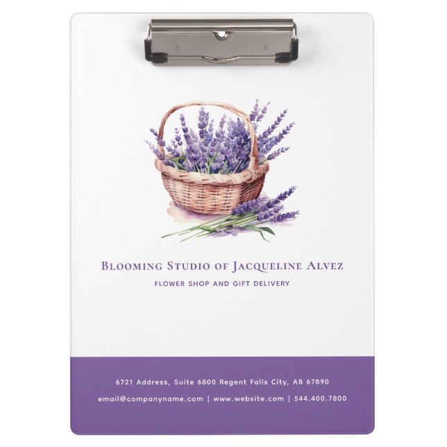 Carpeta De Pinza Lavandería de Flor Personalizada Elegante (Anverso)