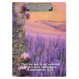 Carpeta De Pinza Lavender Clipboard Lamentations 3:23