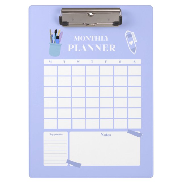 Carpeta De Pinza Lavender Monthly Planner Layout Art (Anverso)