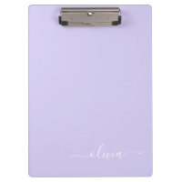 Lavender Purple Modern Script Girly Monograma Nomb