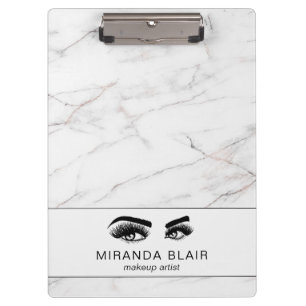 Carpeta De Pinza Lazas Artista de maquillaje Marble Blanco Lujoso