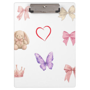 Carpeta De Pinza Lazos pastel adorables conejito mariposa corazón c
