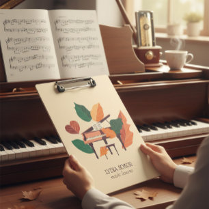 Carpeta De Pinza Lecciones personalizadas de música de piano 