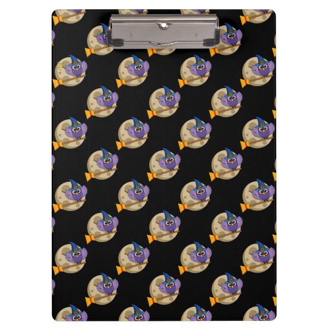 Carpeta De Pinza Lechuza del asistente del personalizado volando so (Anverso)