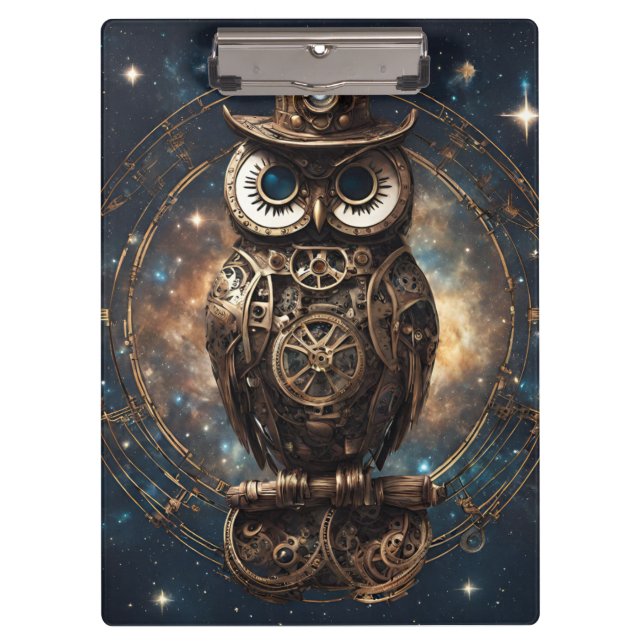 Carpeta De Pinza Lechuza Steampunk (Anverso)